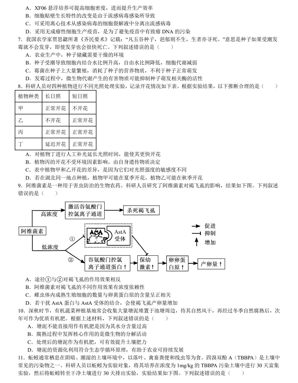 1757924427505444.jpg 2025湖北新高考生物試卷真題及答案解析,附考點題型及分值分布