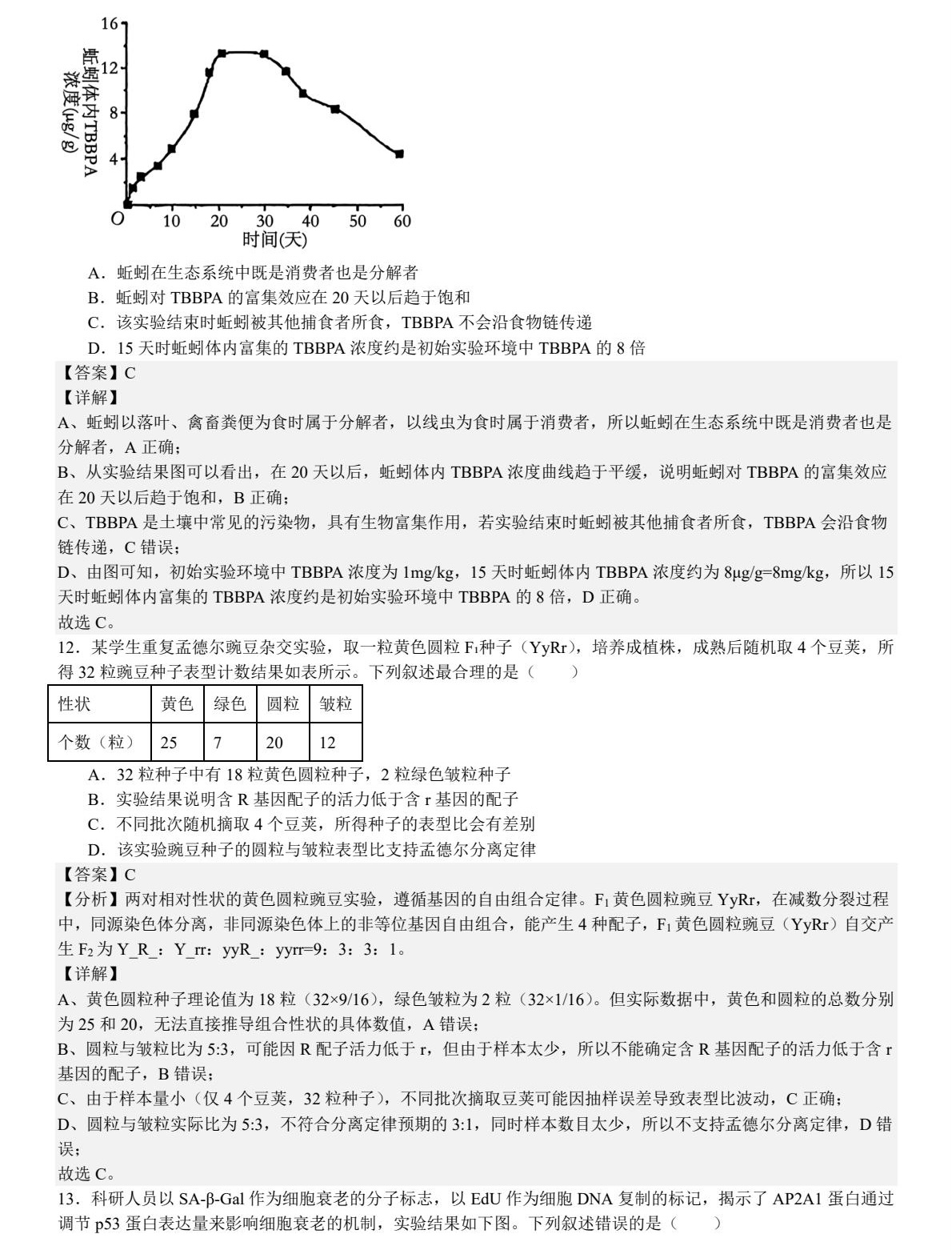 1757924516465464.jpg 2025湖北新高考生物試卷真題及答案解析,附考點題型及分值分布